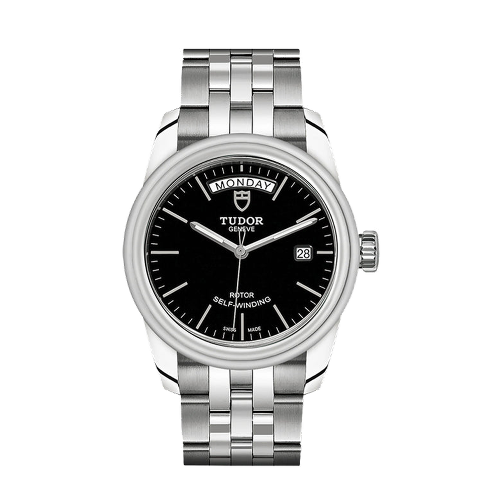 Tudor Glamour Day + Date Black Dial Straps
