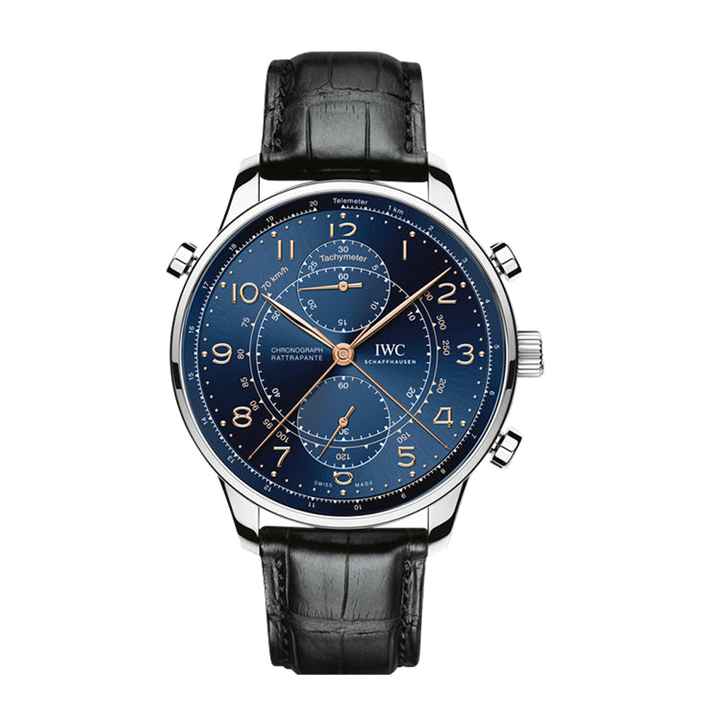 IWC Portuguese Chrono-Rattrapante Stainless Steel / Blue / Boutique Milano