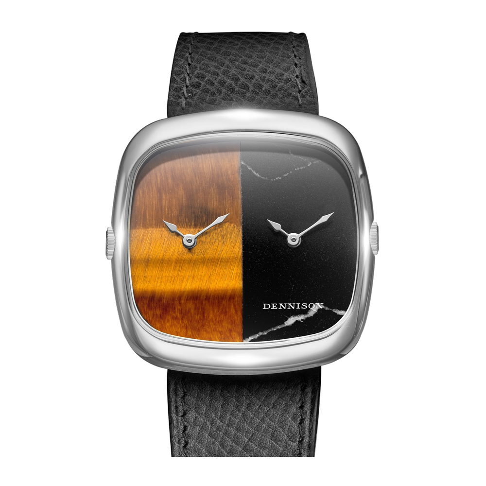 Dennison Tiger Eye & Marble In Steel Brown Dial Straps