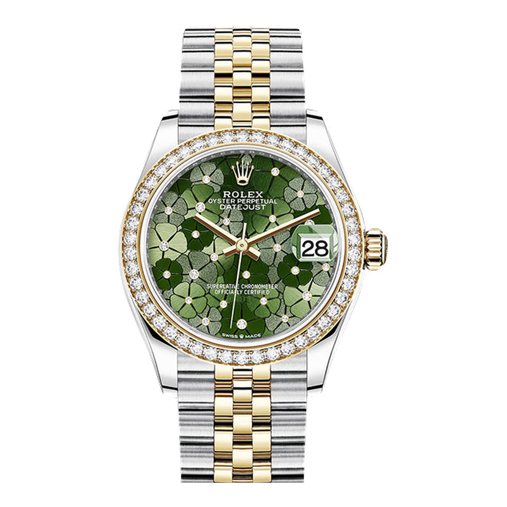 Rolex Datejust 31 Stainless Steel - Yellow Gold / Diamond/ Olive - Floral / Jubilee