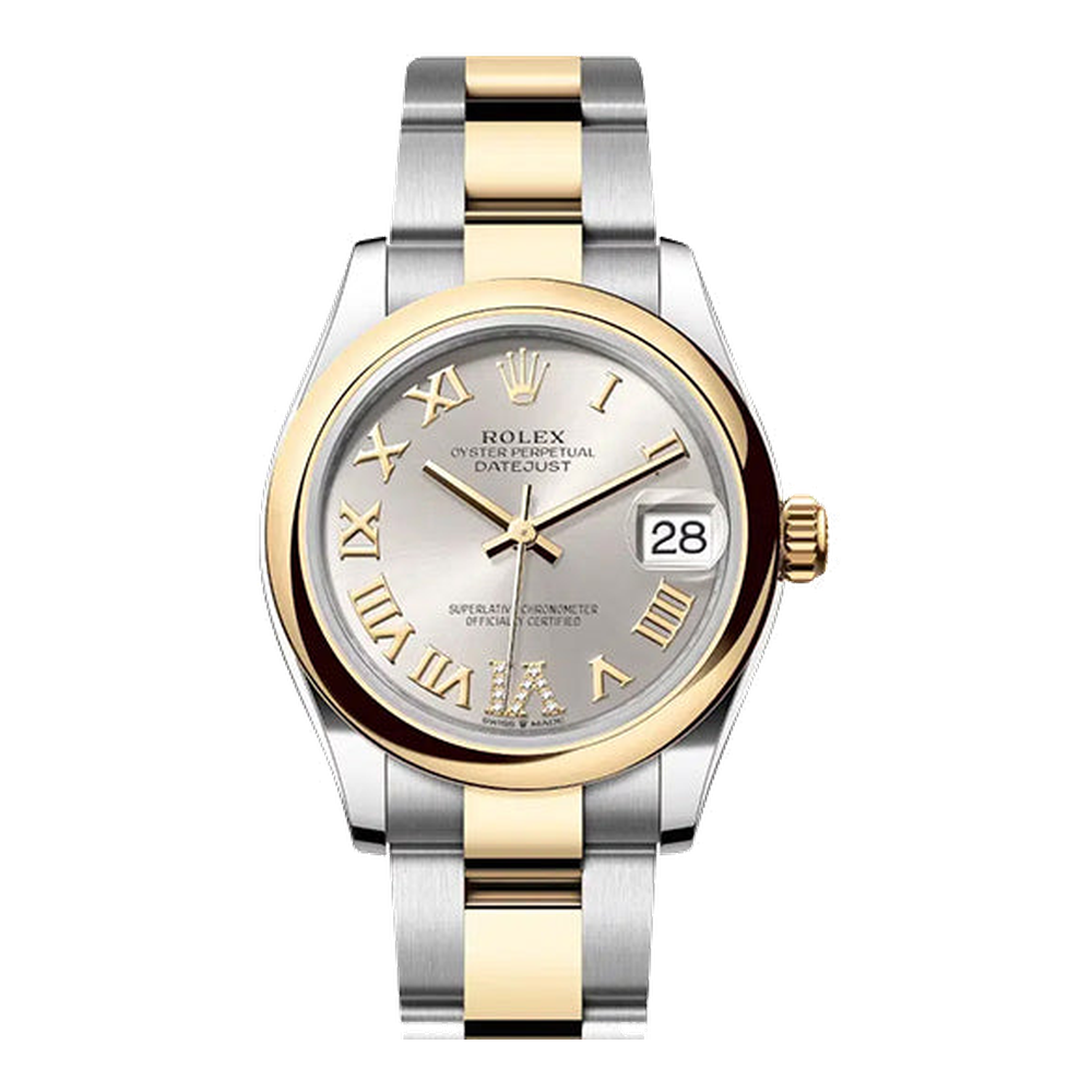 Rolex Datejust 31 Stainless Steel / Yellow Gold / Domed / Silver - Roman / Oyster