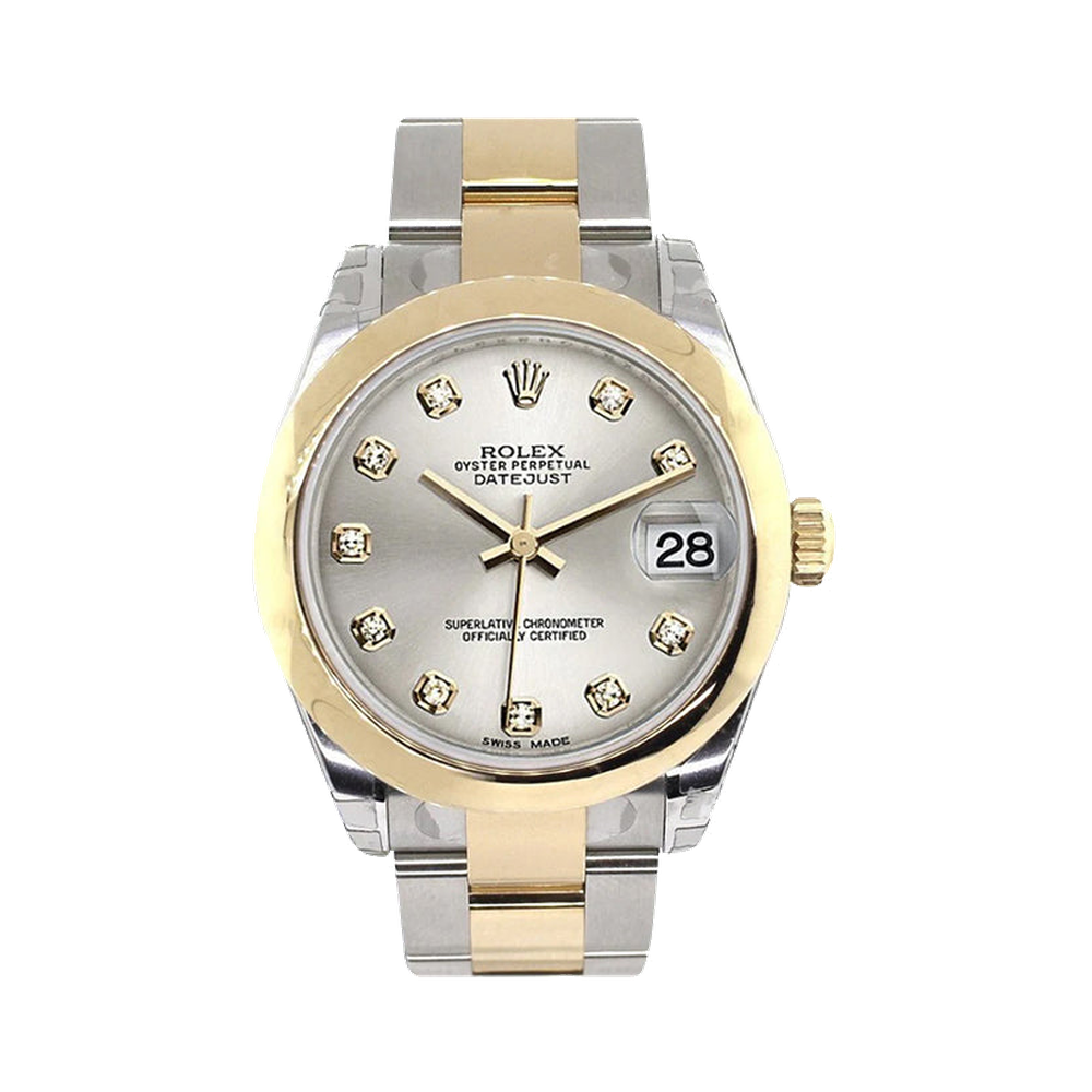 Rolex Datejust 31 Rolesor Yellow Domed / Jubilee / Silver Diamonds