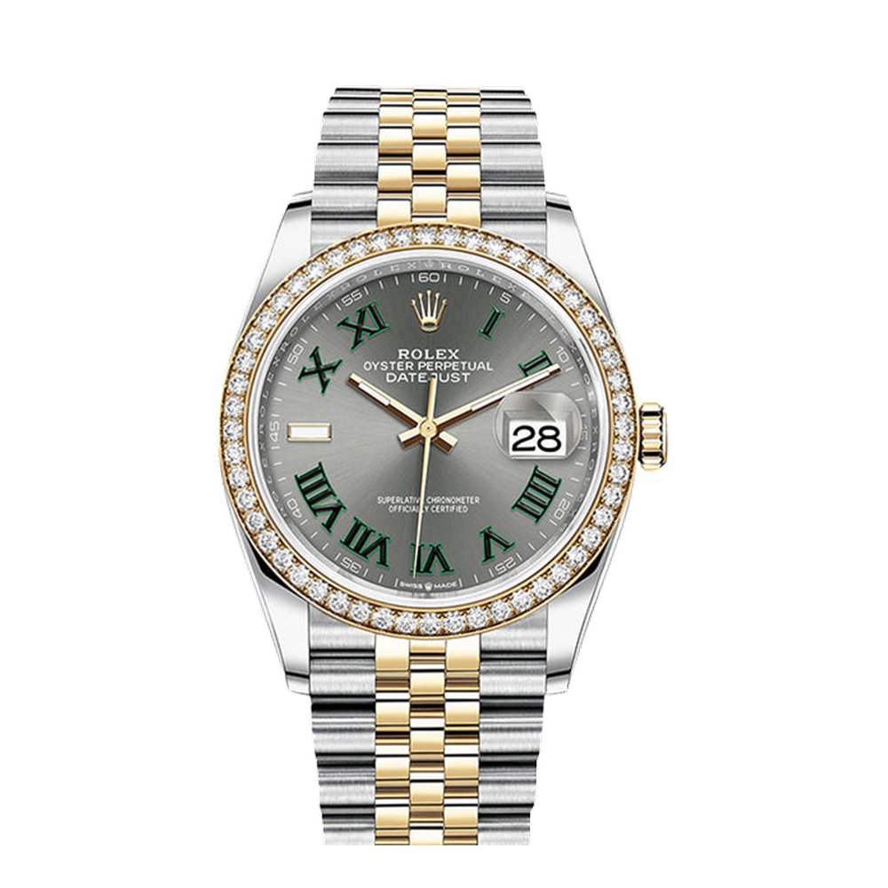 Rolex Datejust 36 Stainless Steel / Yellow Gold / Diamond / Slate - Roman / Jubilee