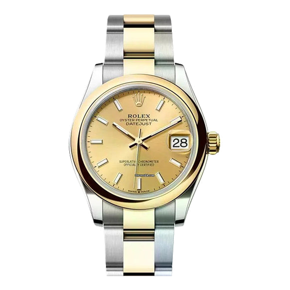 Rolex Datejust 31 Stainless Steel / Yellow Gold / Domed / Champagne / Oyster