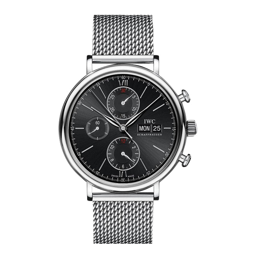 IWC Portofino Chronograph Stainless Steel / Black / Milanese