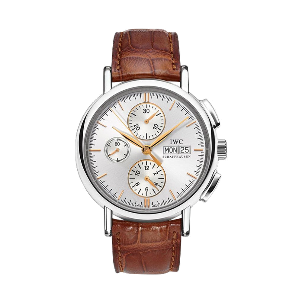 IWC Portofino Chronograph Stainless Steel / Silver Grey Dial Straps