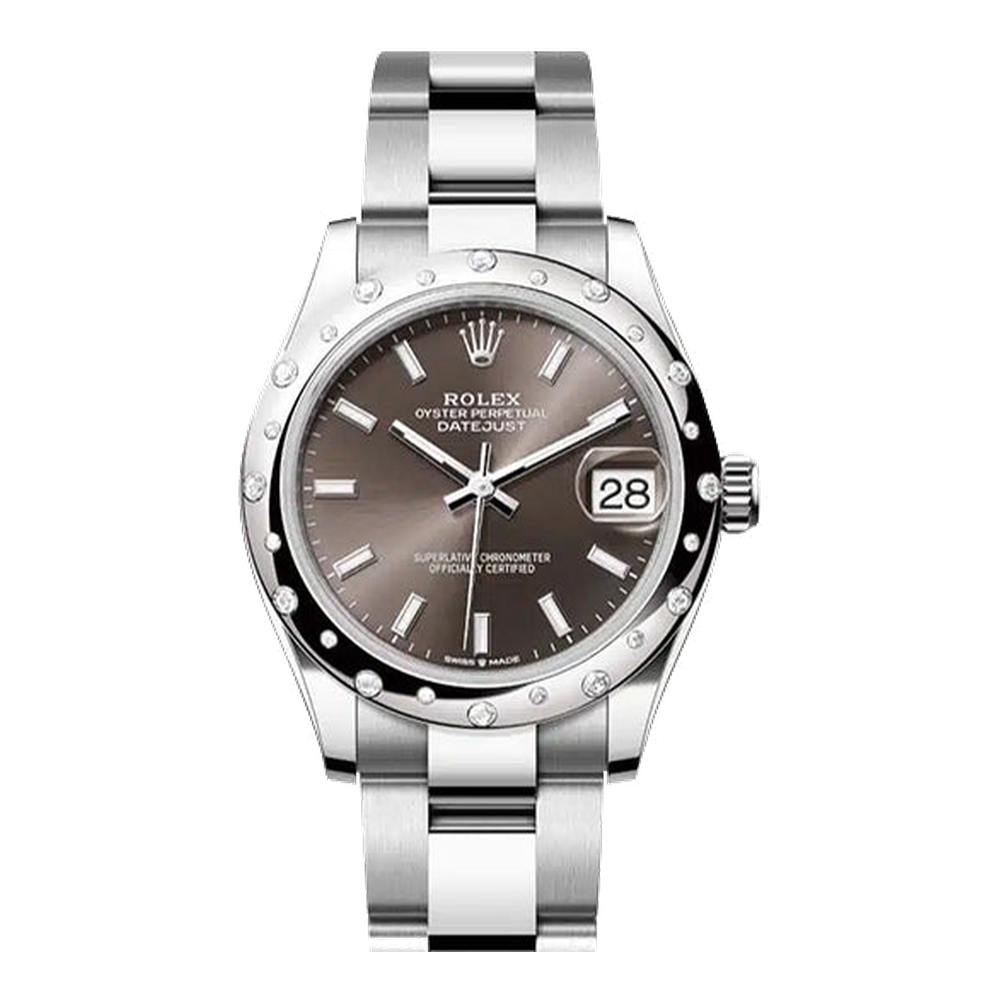 Rolex Datejust 31 Stainless Steel Domed Diamond / Oyster / Grey