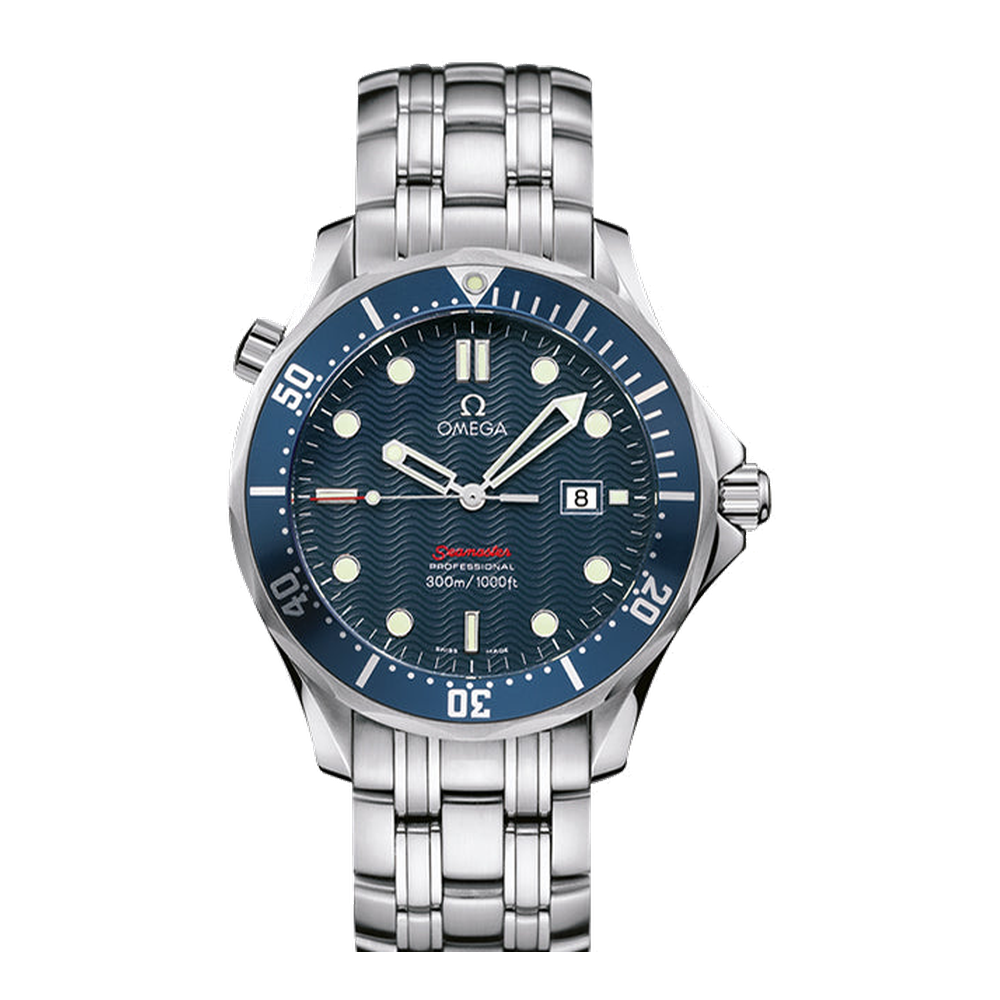 Omega Diver 300M Quartz 41 Stainless Steel / Blue / Bracelet Blue/Navy Dial Straps