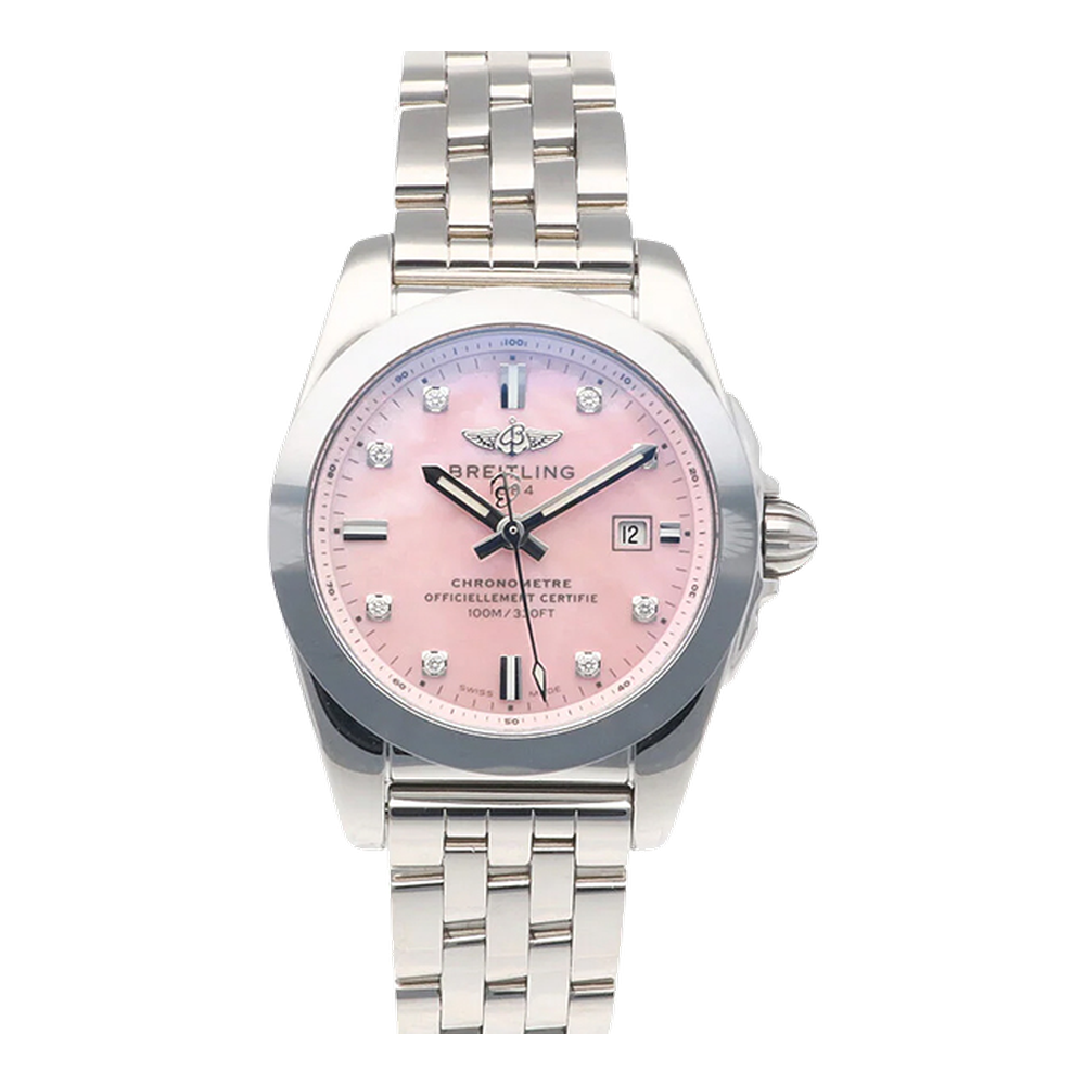 Breitling Stainless Steel / Pink MOP / Japan Special Edition Pink/Salmon Dial Straps