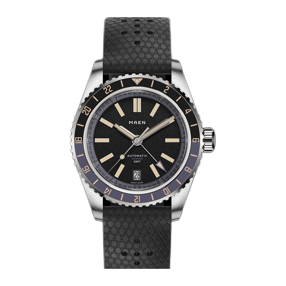 Maen Hudson 38 GMT MKII - M1.3.5 Black Dial Straps