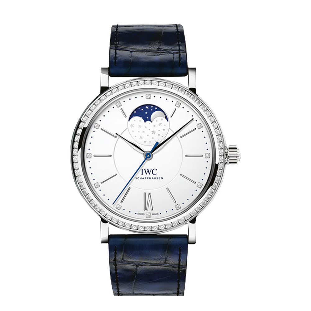 IWC Portofino Automatic Moon Phase 37 Stainless Steel / Diamond / Silver