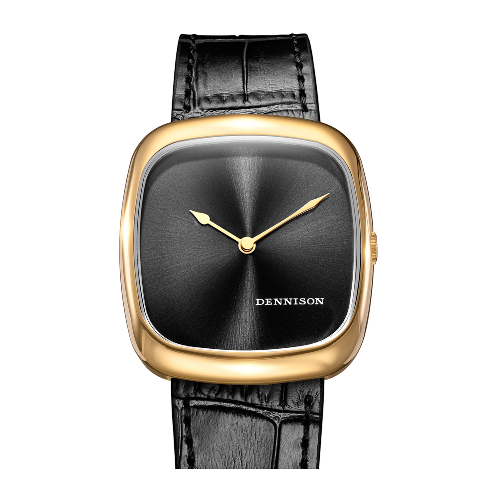 Dennison Sunray Black In Gold Black Dial Straps