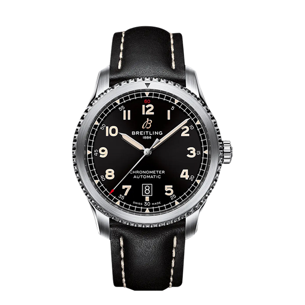 Breitling Automatic 41 Stainless Steel / Black / Calf / Folding