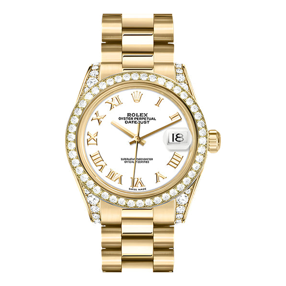 Rolex Datejust 31 Yellow Gold Diamond / President / White Roman