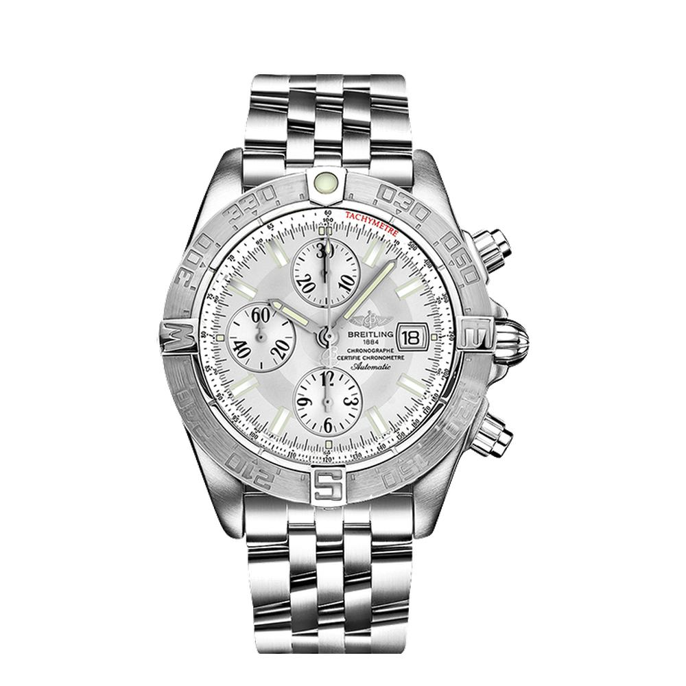 Breitling Stainless Steel/ White White Dial Straps