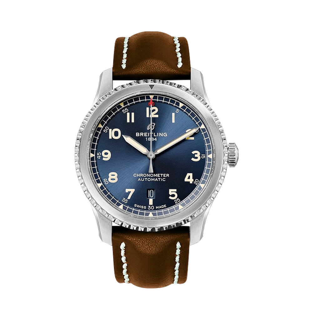 Breitling Automatic 41 Stainless Steel / Blue / Calf / Pin