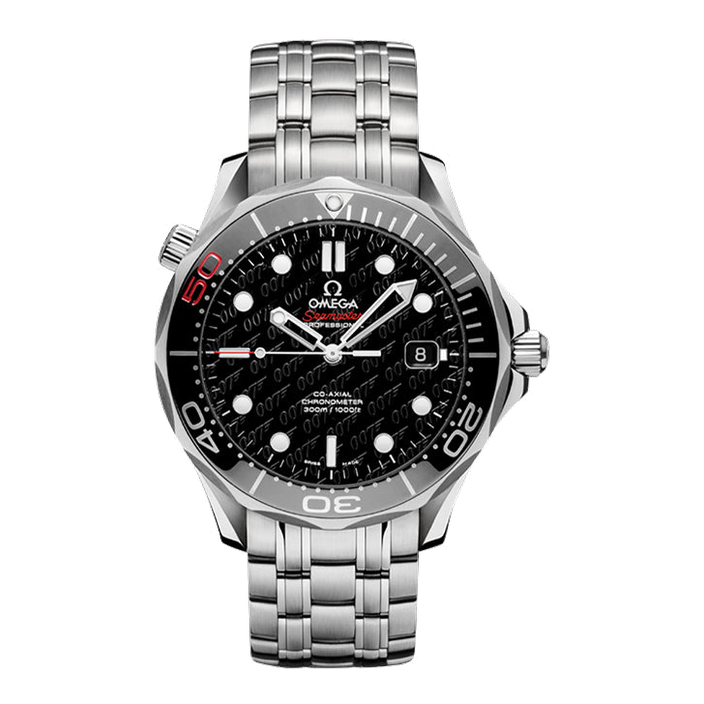 Omega Diver 300M Co-Axial 41 Stainless Steel / Black / Bracelet James Bond 50th Anniversary Black Dial Straps