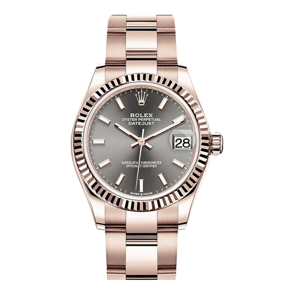 Rolex Datejust 31 Rose Gold / Fluted / Grey / Oyster