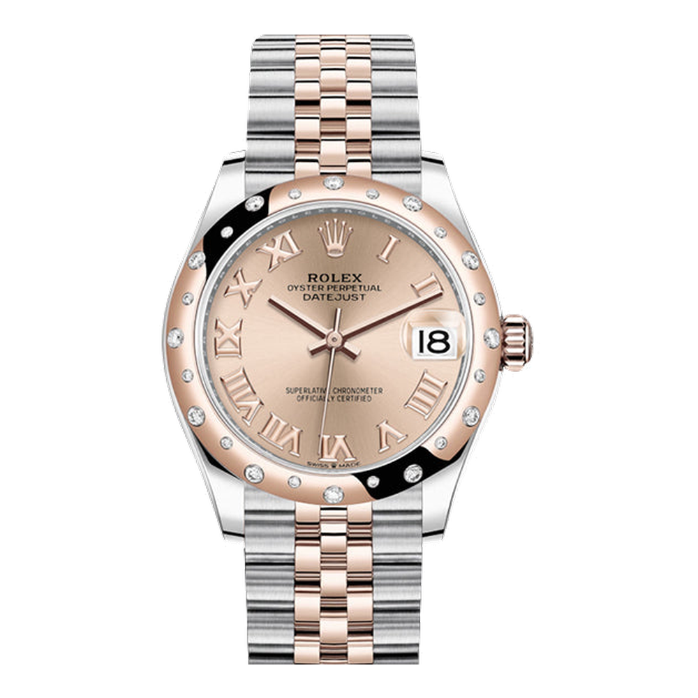 Rolex Datejust 31 Stainless Steel/ Rose Gold / Domed - Diamond / Rose - Roman / Jubilee