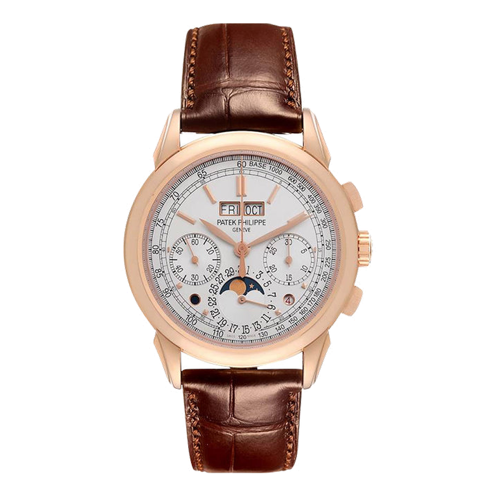 Patek Philippe Perpetual Calendar Chronograph 5270 Rose Gold / Silver White Dial Straps