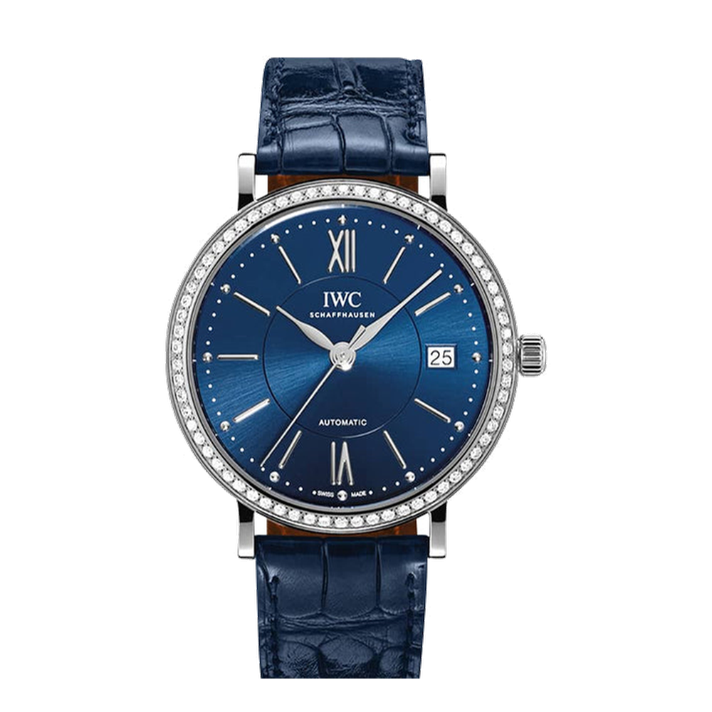 IWC Portofino Automatic 37 Stainless Steel / Diamond / Blue