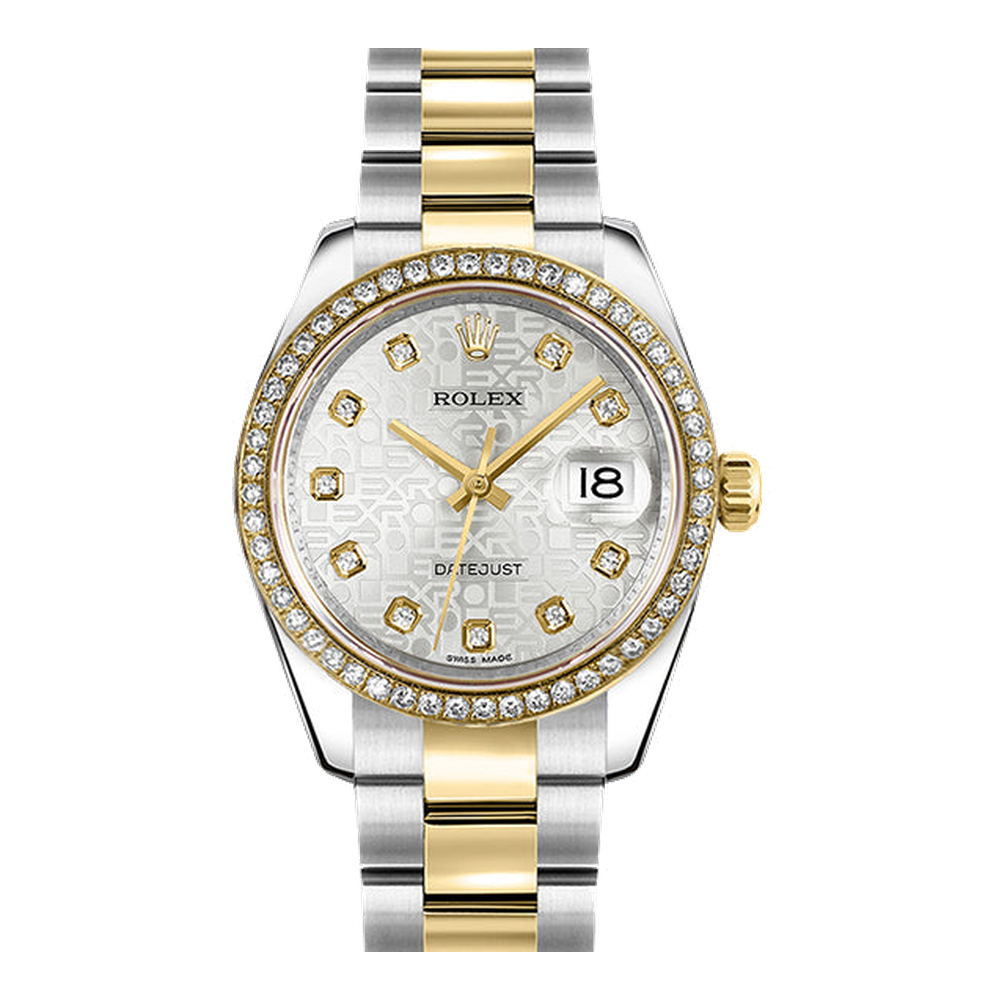 Rolex Datejust 31 Rolesor Yellow Diamond / Oyster / Silver Computer