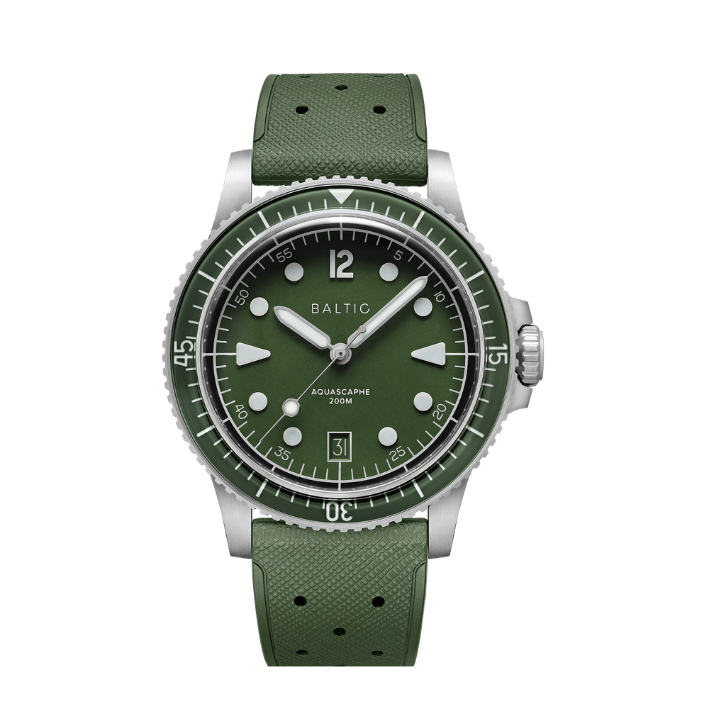 Baltic Aquascaphe MK2 Green 39.5mm Date Green Dial Straps