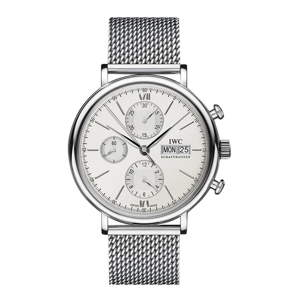 IWC Portofino Chronograph Stainless Steel / Silver / Mesh