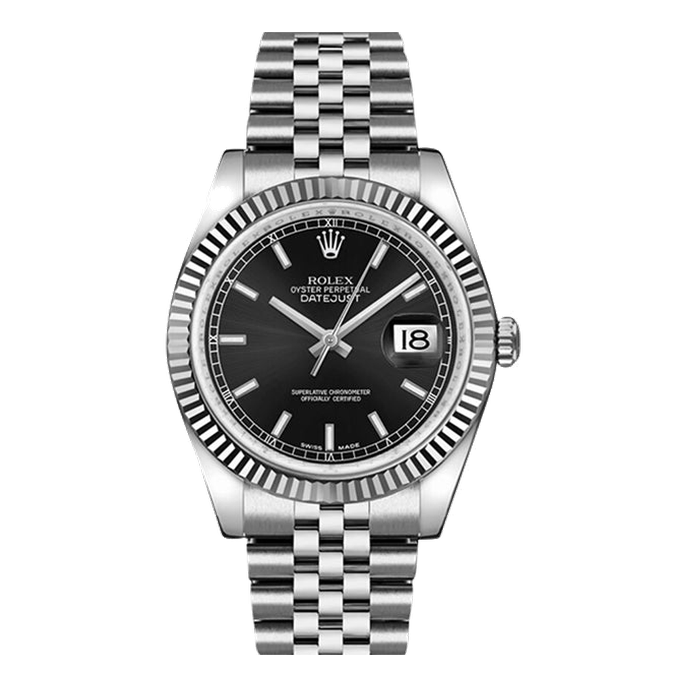 Rolex Datejust 36 Stainless Steel Fluted / Jubilee / Black