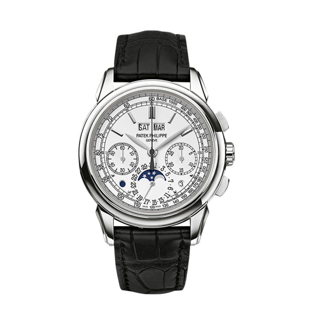 Patek Philippe Perpetual Calendar Chronograph 5270 White Gold / Tachymeter White Dial Straps