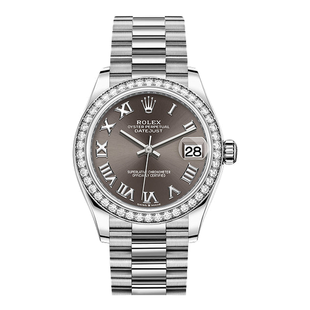 Rolex Datejust 31 White Gold Diamond / Grey - Roman