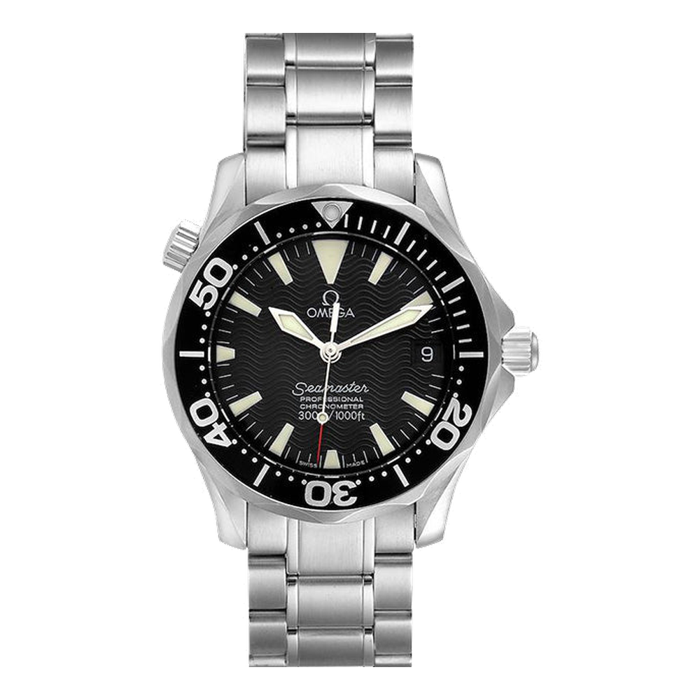 Omega Diver 300M Automatic 36.25 Stainless Steel / Black / Bracelet Black Dial Straps