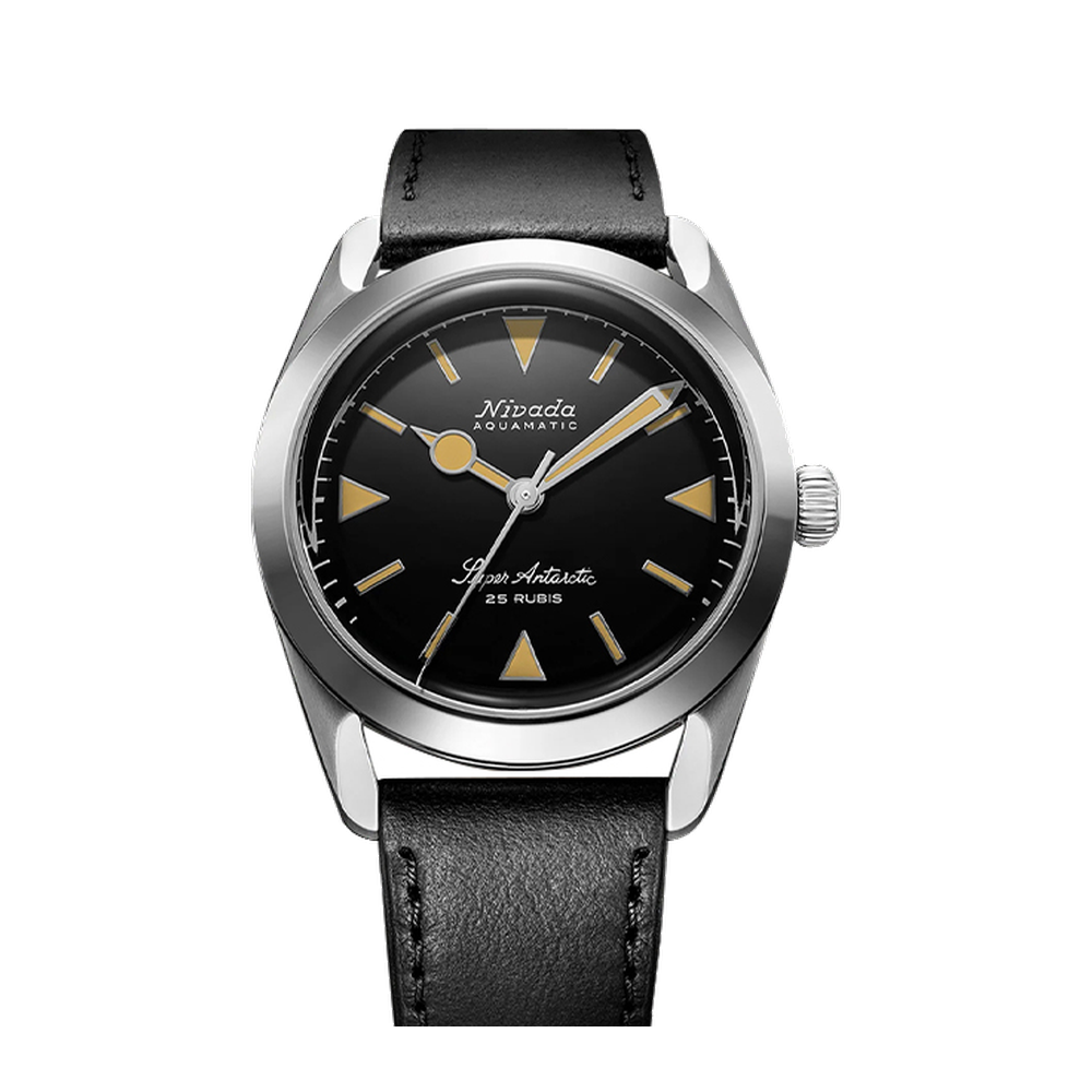 Nivada Grenchen Super Antarctic Black - Yellow Luminova / Stainless Steel / Black
