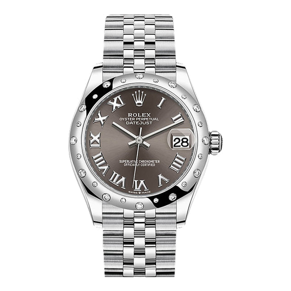 Rolex Datejust 31 Stainless Steel Domed Diamond / Oyster / Grey - Roman