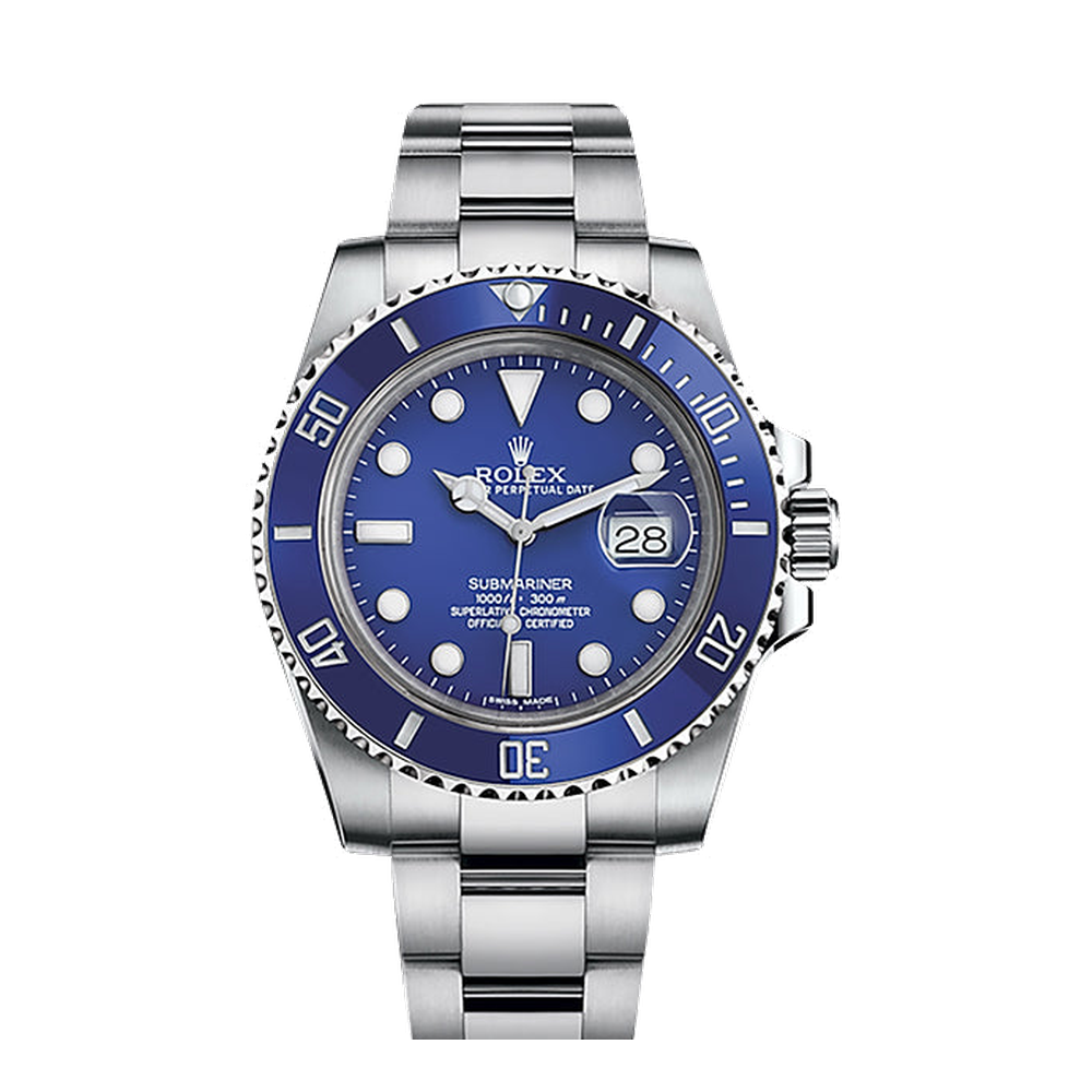 Rolex Submariner Date White Gold / Blue Blue/Navy Dial Straps