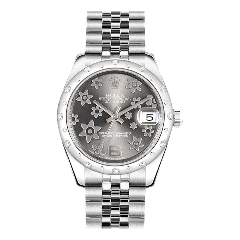Rolex Datejust 31 Stainless Steel Domed Diamond / Jubilee / Dark Rhodium Floral