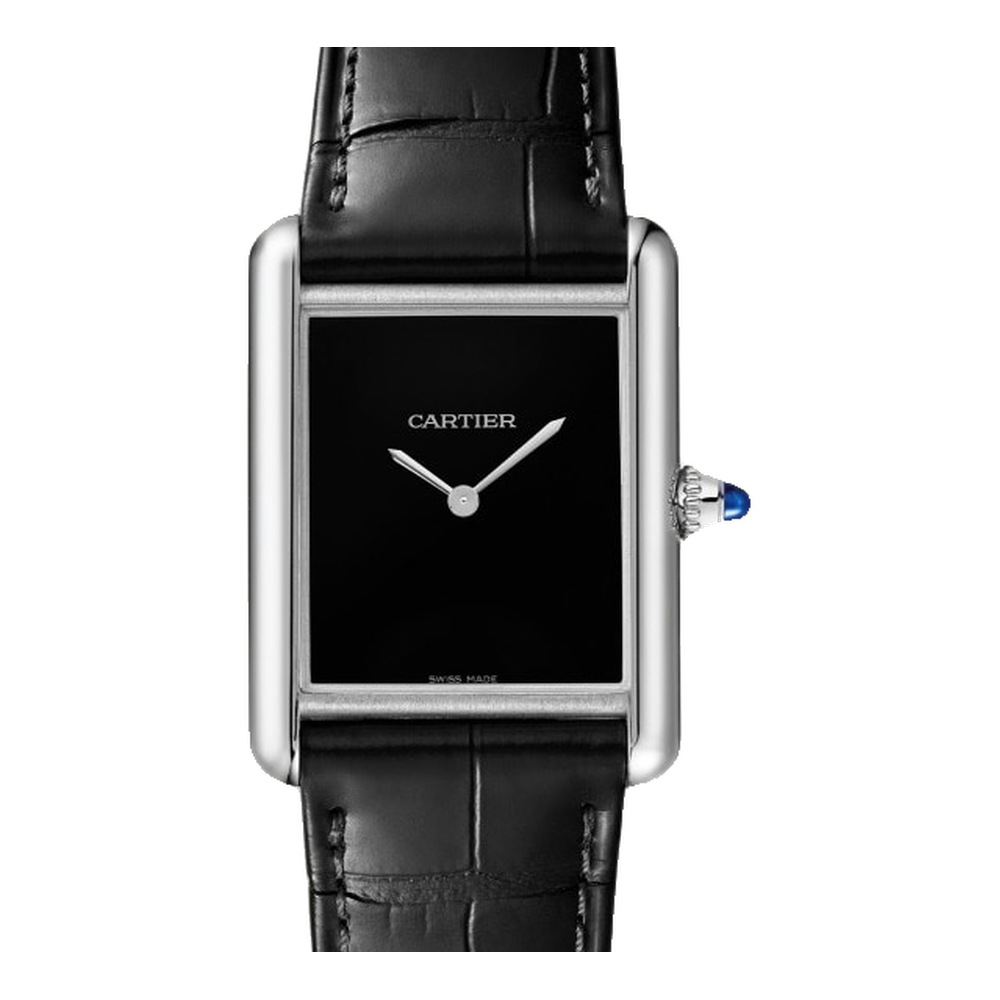 Cartier Tank Must Large Black Dial Straps