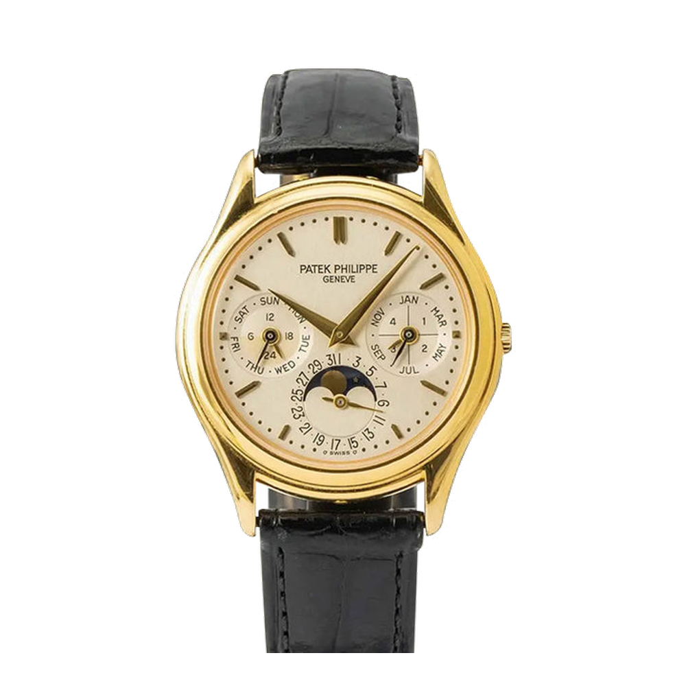 Patek Philippe Minute Repeater Perpetual Calendar 3974 Yellow Gold Natural / Cream Dial Straps