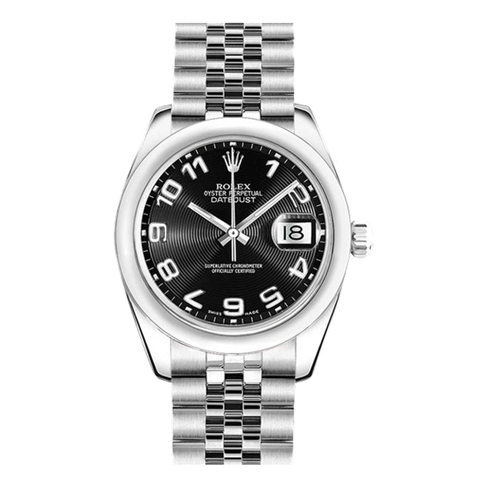 Rolex Datejust 31 Stainless Steel Domed / Jubilee / Black Arabic