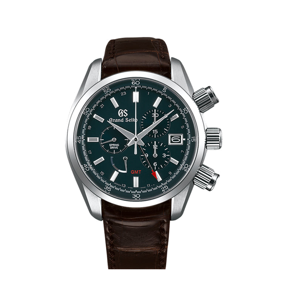 Grand Seiko Spring Drive Chronograph Stainless Steel / Green / Strap