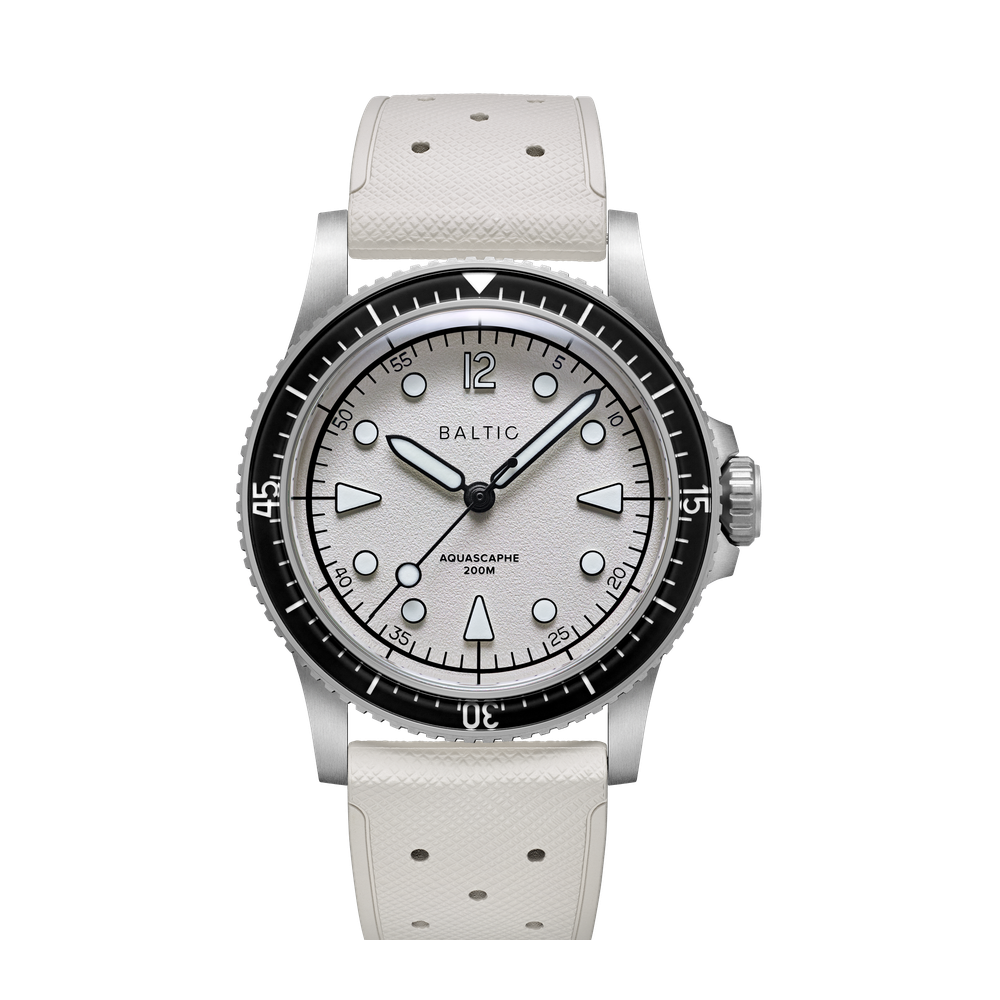Baltic Aquascaphe MK2 Warm Silver 37mm No Date White Dial Straps