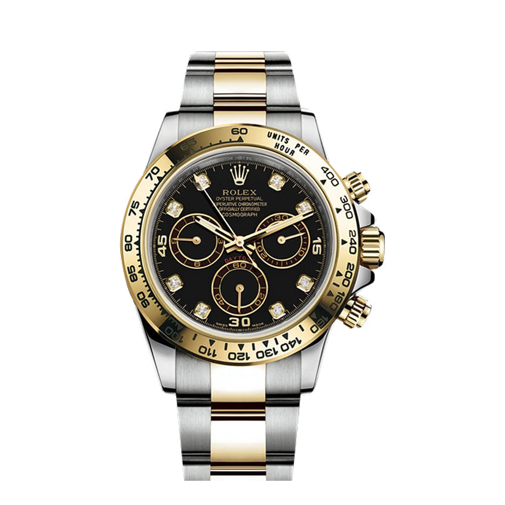 Rolex Cosmograph Daytona Stainless Steel / Yellow Gold / Black - Diamond