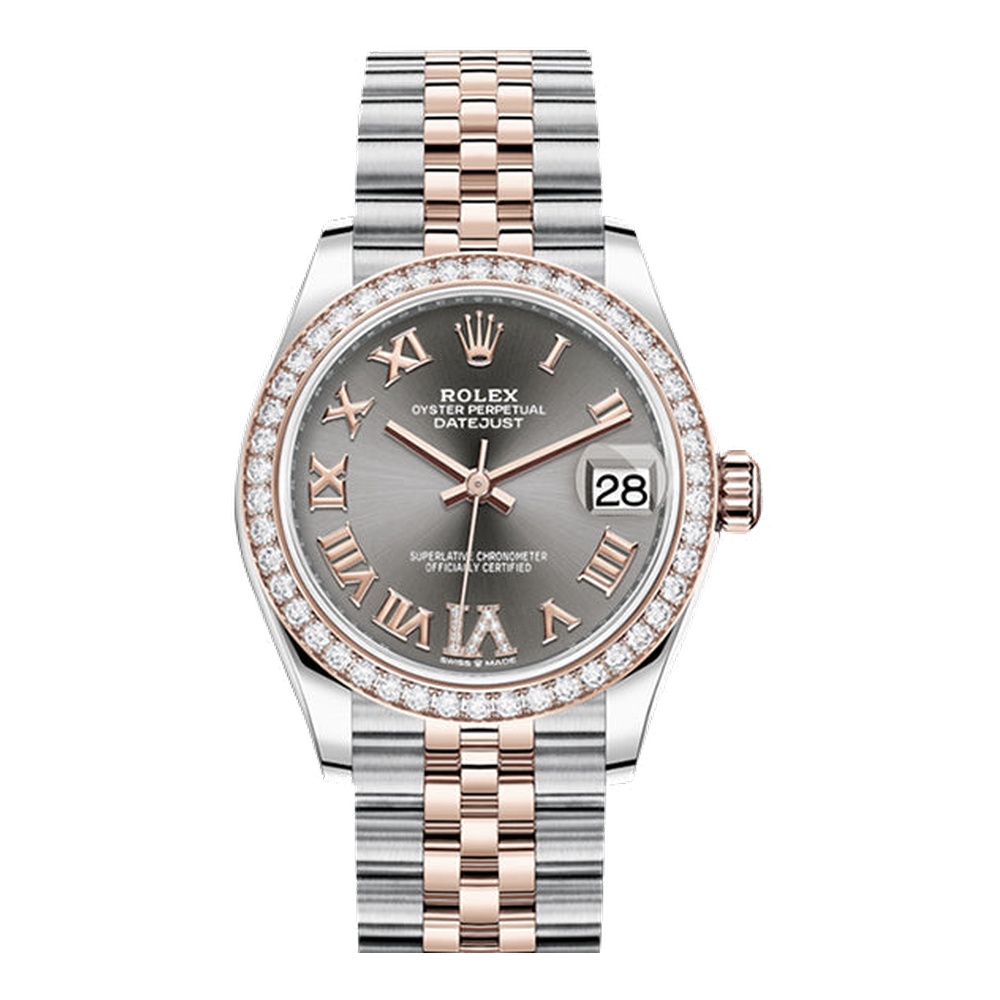 Rolex Datejust 31 Stainless Steel/ Rose Gold / Diamond / Grey - Roman / Jubilee