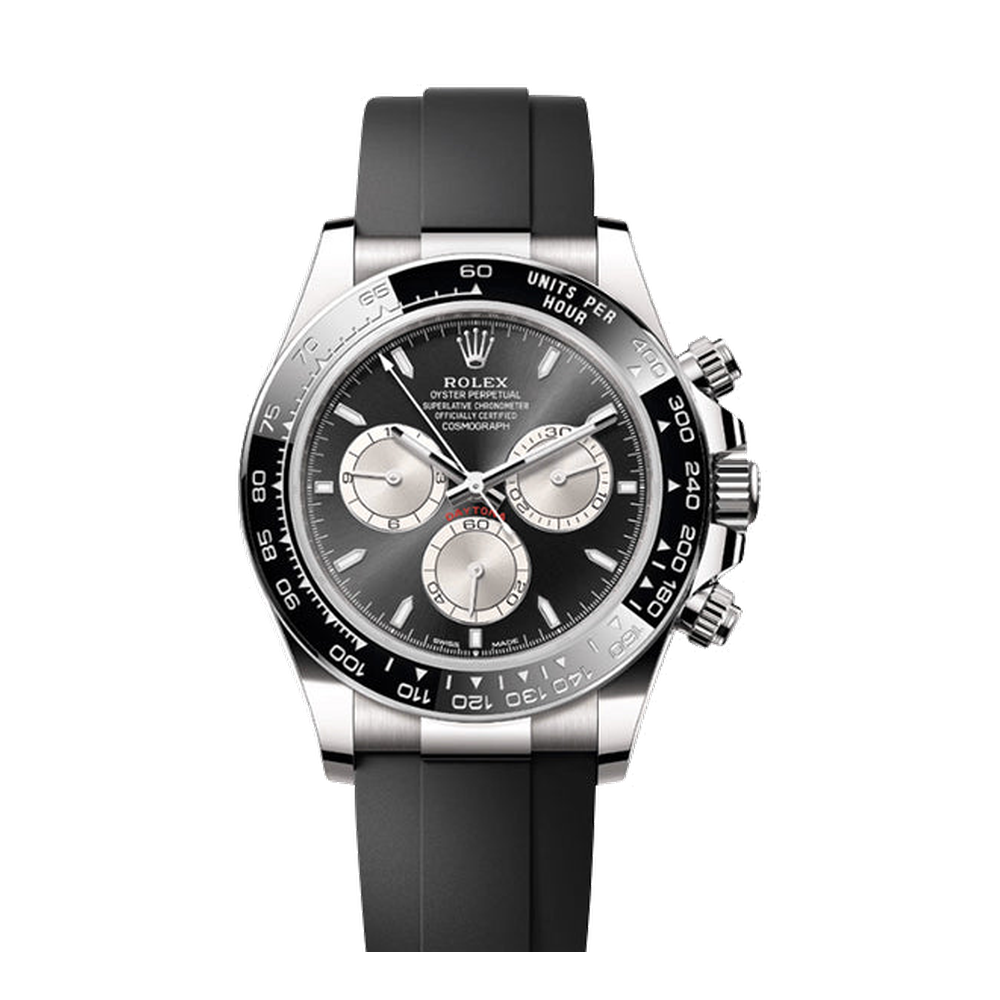 Rolex Cosmograph Daytona White Gold - Cerachrom / Black - Steel / Oysterflex Black Dial Straps