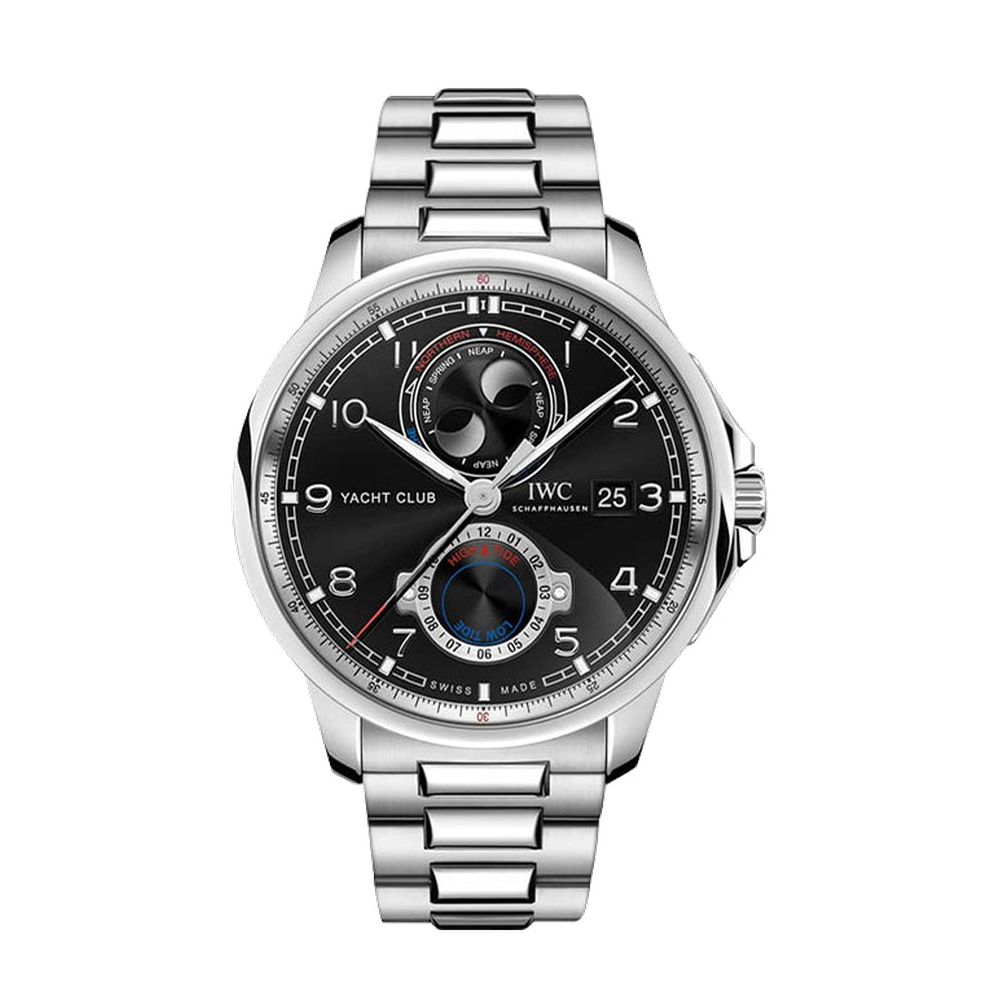 IWC Portugieser Yacht Club Moon & Tide Stainless Steel / Black / Bracelet
