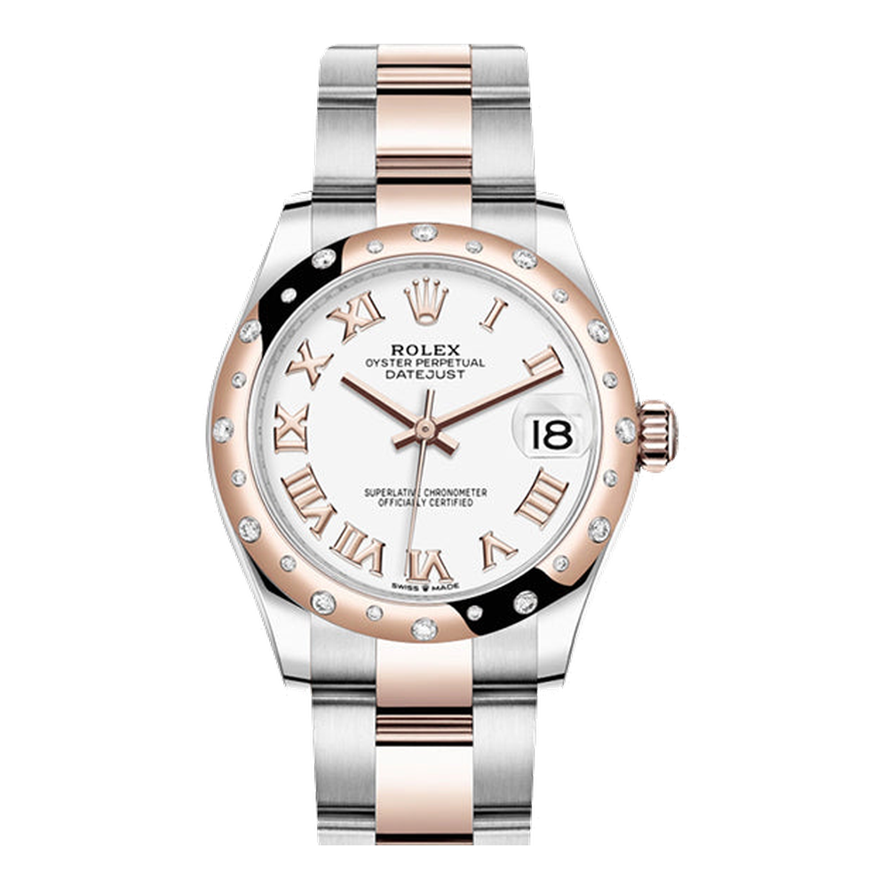 Rolex Datejust 31 Stainless Steel/ Rose Gold / Domed - Diamond / White - Roman / Oyster