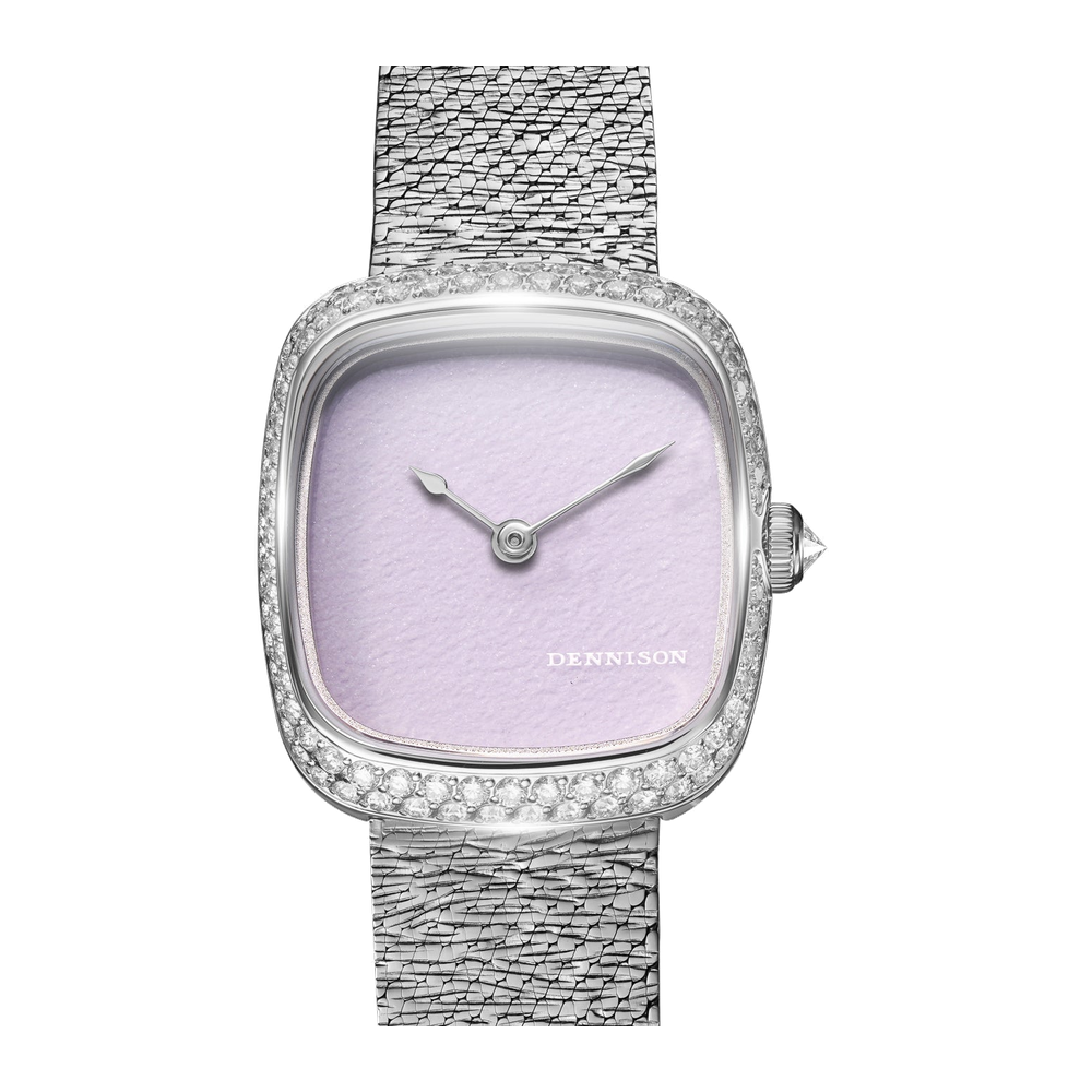 Dennison Mini Pink Malaysian Jade Diamonds Pink/Salmon Dial Straps