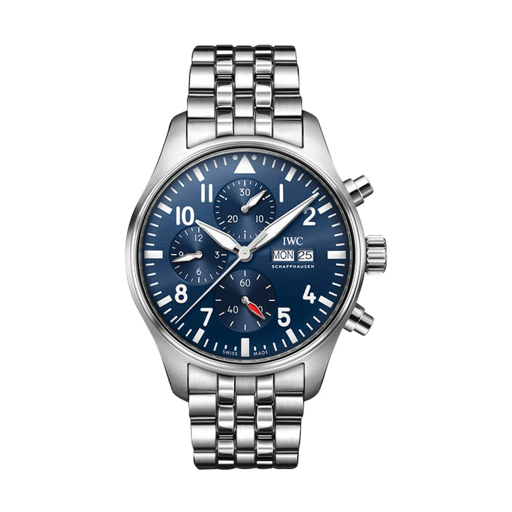 IWC Pilot's Watch Chronograph Stainless Steel / Blue / Bracelet
