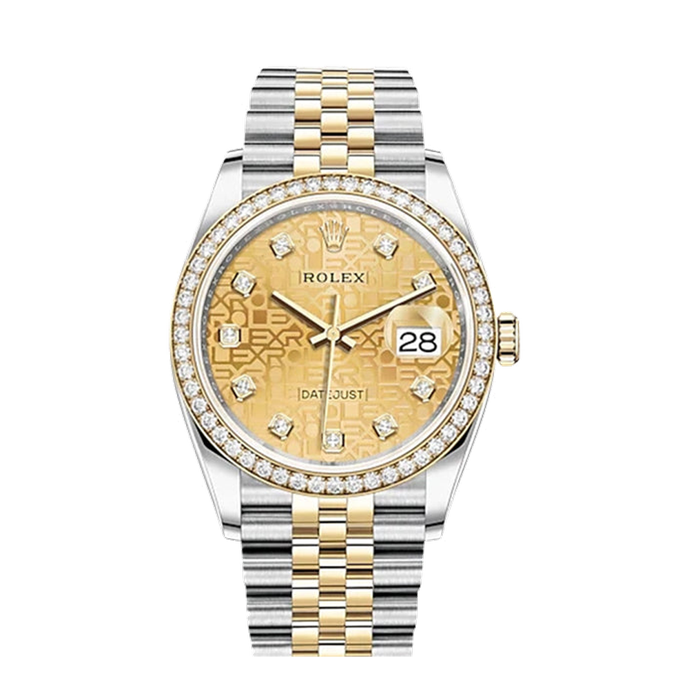 Rolex Datejust 36 Stainless Steel / Yellow Gold / Diamond / Champagne - Computer / Jubilee