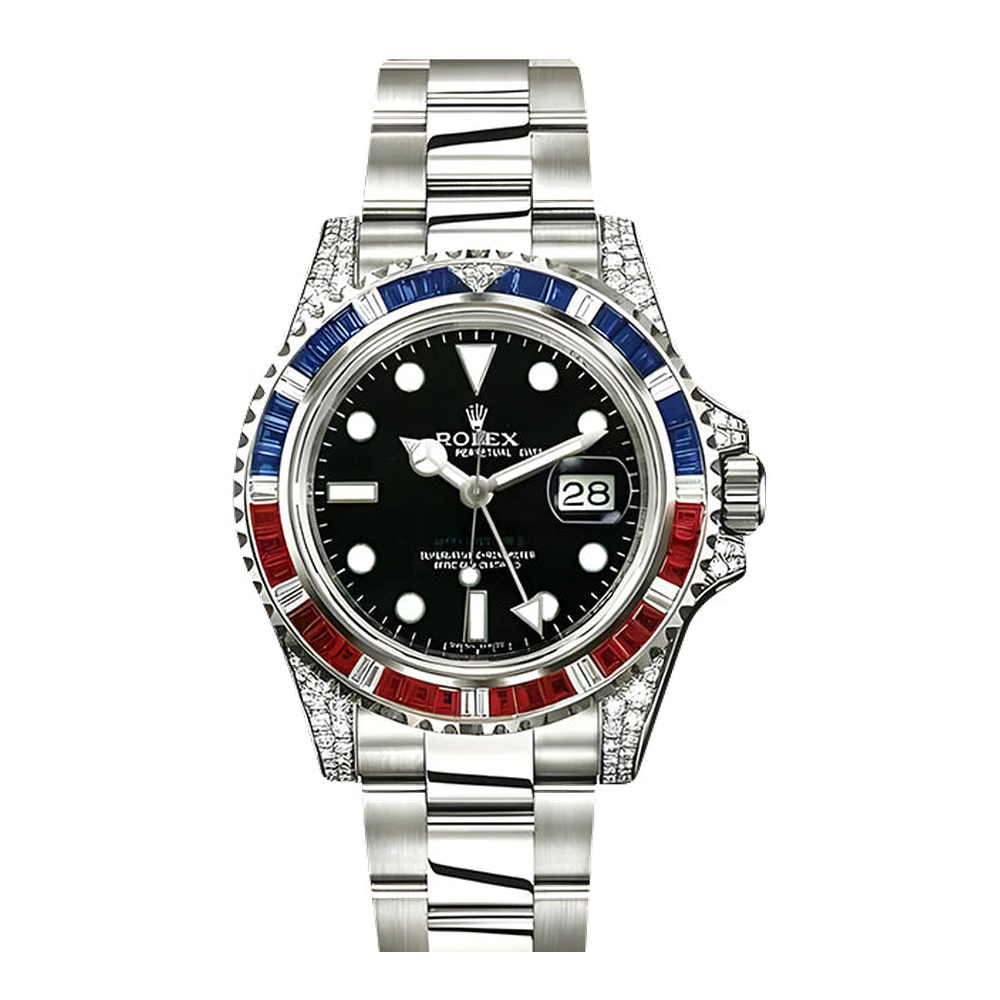 Rolex GMT-Master II White Gold SARU Black Dial Straps